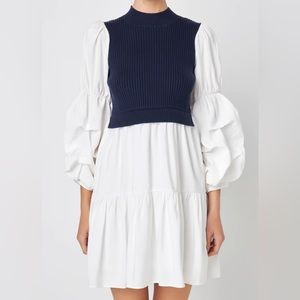 Mix media mini dress or tunic XL NWT